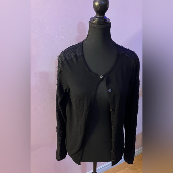 Long sleeved cardigan with lace sleeves size L - Picture 1 of 5